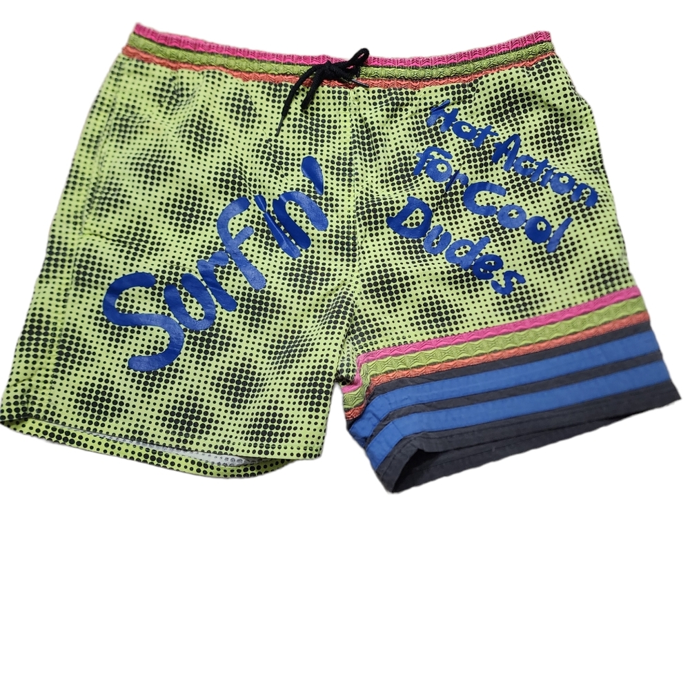 Vintage Pacific Scene Mens Swim Trunks Sz Large